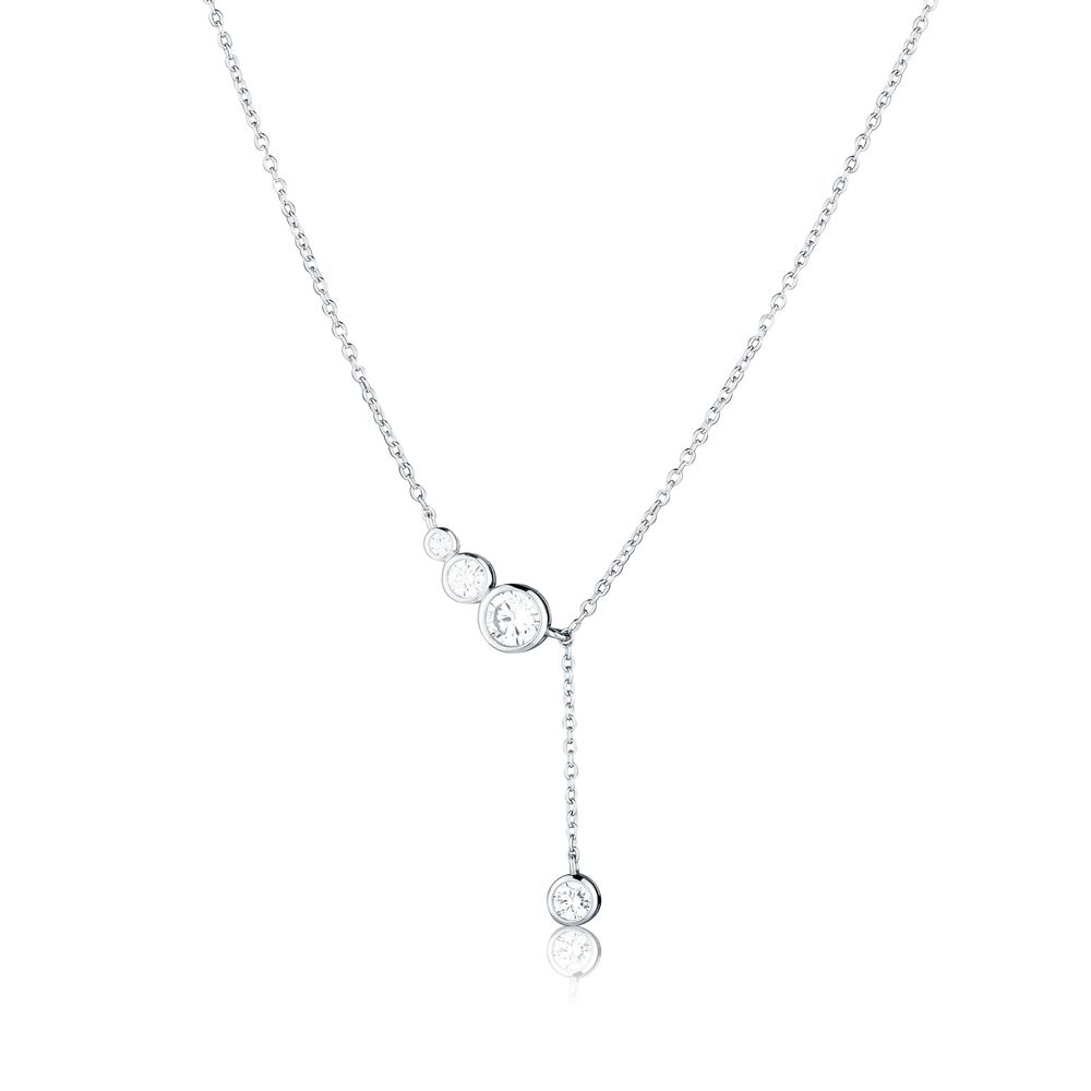 Stříbrný náhrdelník se zirkony
