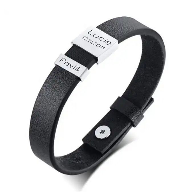 S4U Personalizovaný pánský kožený náramek - OPA1841