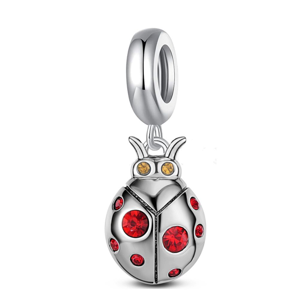 NUBIS Stříbrný přívěsek korálek na náramek beruška - B0369