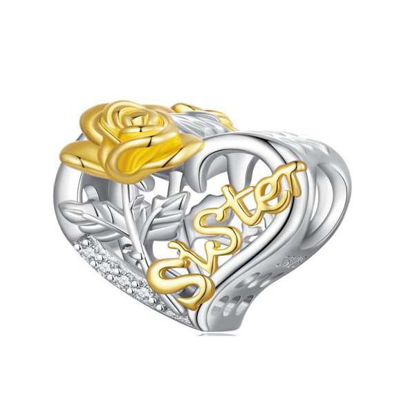 NUBIS Stříbrný přívěsek korálek na náramek Sister - B0903