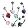 Piercing do pupíku srdce - TITAN (čirá)