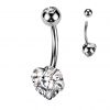 Piercing do pupíku srdce - TITAN (čirá)