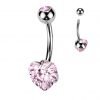 Piercing do pupíku srdce - TITAN (čirá)
