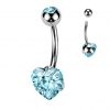 Piercing do pupíku srdce - TITAN (čirá)