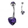 Piercing do pupíku srdce - TITAN (čirá)