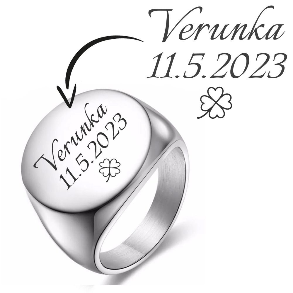 S4U Personalizovaný ocelový prsten pečetní (59) - OPR320ST-59