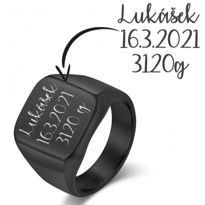 Personalizovaný ocelový prsten (62)