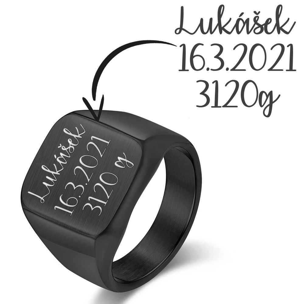 S4U Personalizovaný ocelový prsten (62) - OPR305K-62