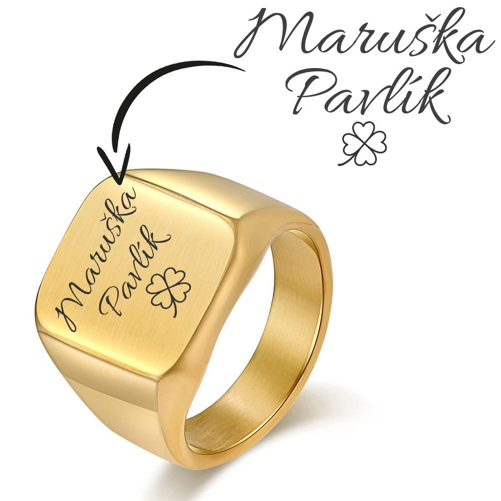 S4U Personalizovaný ocelový prsten (62) - OPR305GD-62