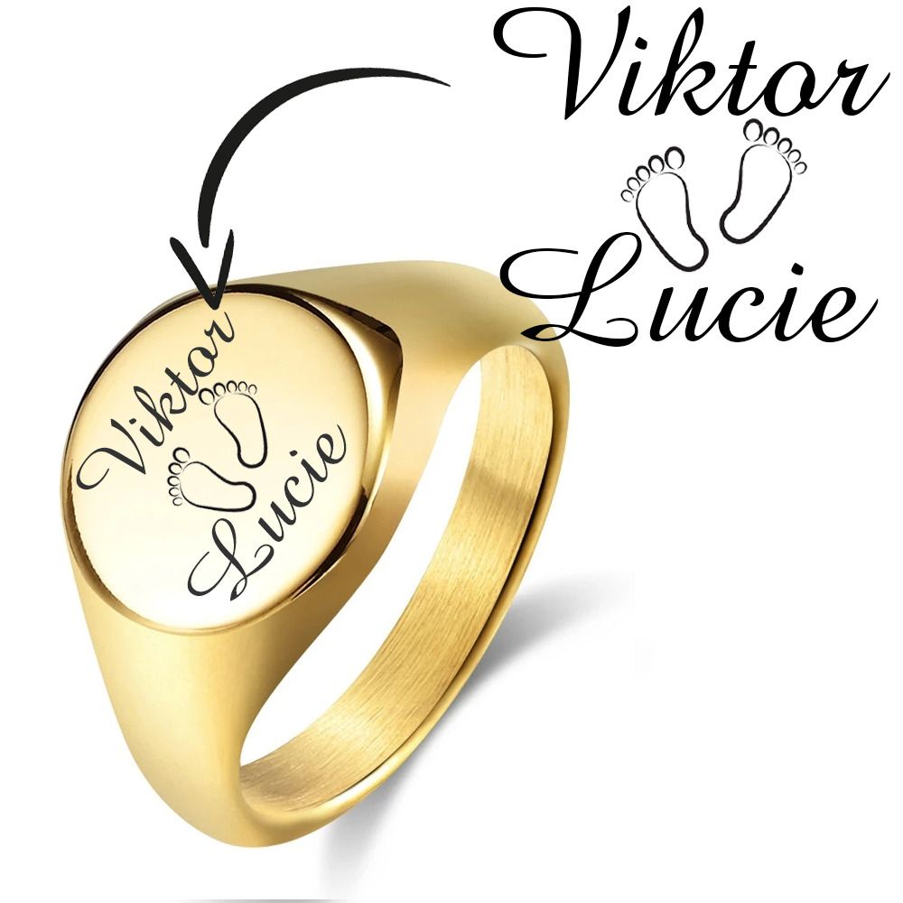 S4U Personalizovaný ocelový prsten (62) - OPR310GD-62