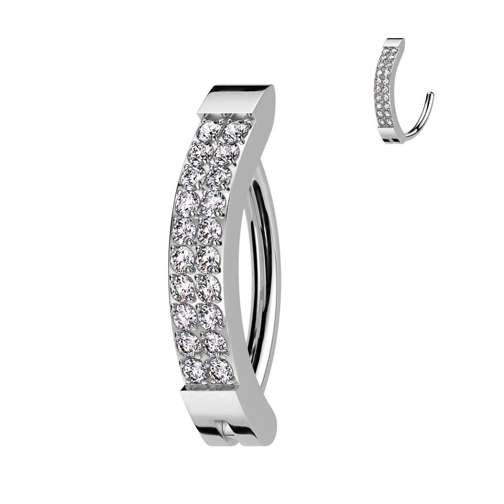 Piercing do pupíku TITAN (stříbrný) - TIT1327-C