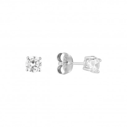 Stříbrné náušnice pecky s kulatým zirkonem 11530.1 crystal