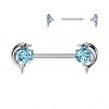 Piercing do bradavky - delfíni (tyrkysová)