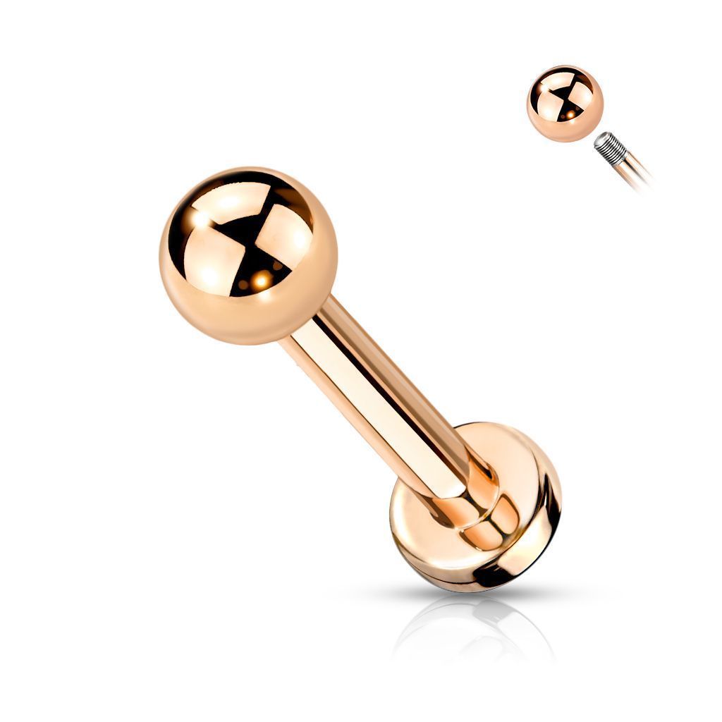 Zlacený piercing do brady TITAN (1,2 x 8 mm)