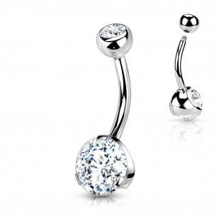 Piercing do pupíku - banánek, čirá barva