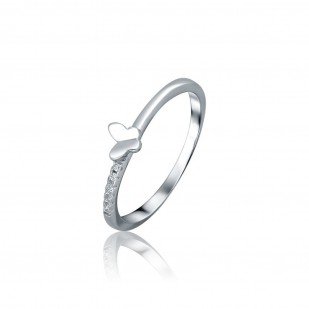 Stříbrný prstýnek s motýlkem vel. 54