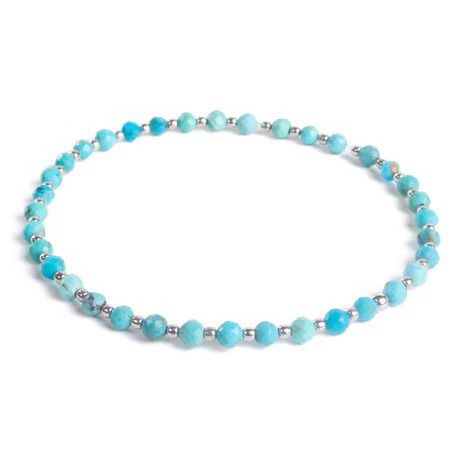 7AE Minerální náramek přírodní Tyrkys a stříbro AG925 - AN603