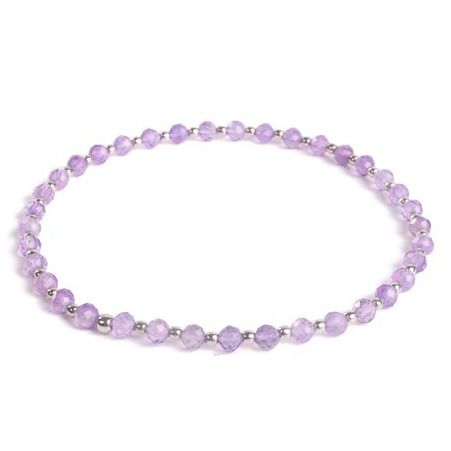7AE Minerální náramek přírodní Ametyst a stříbro AG925 - AN604