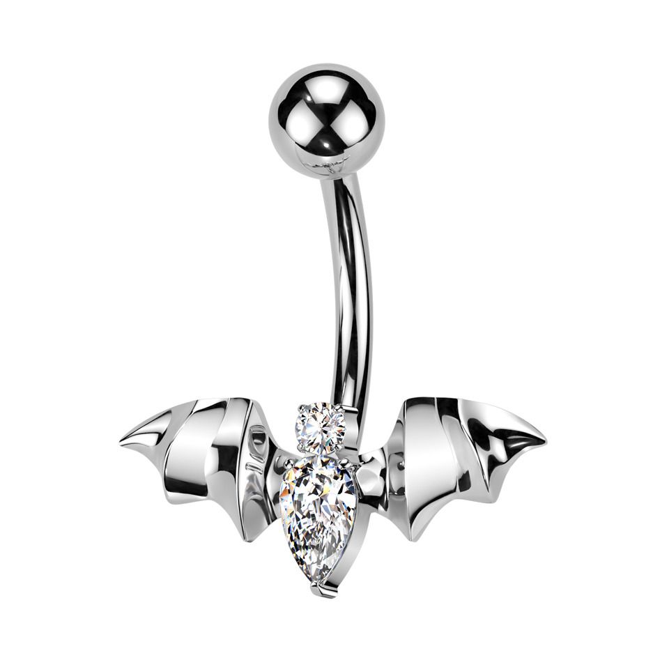 MARRE Piercing do pupíku netopýr s čirými zirkony - TITAN - TIT1560