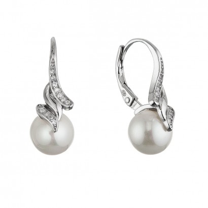 Stříbrné elegantní náušnice s shell perlou 11688.1