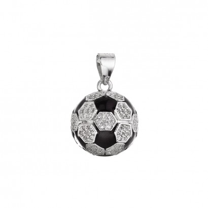 Stříbrný přívěsek fotbalový míč 14064.1 crystal