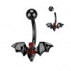 Černý piercing do pupíku netopýr - TITAN