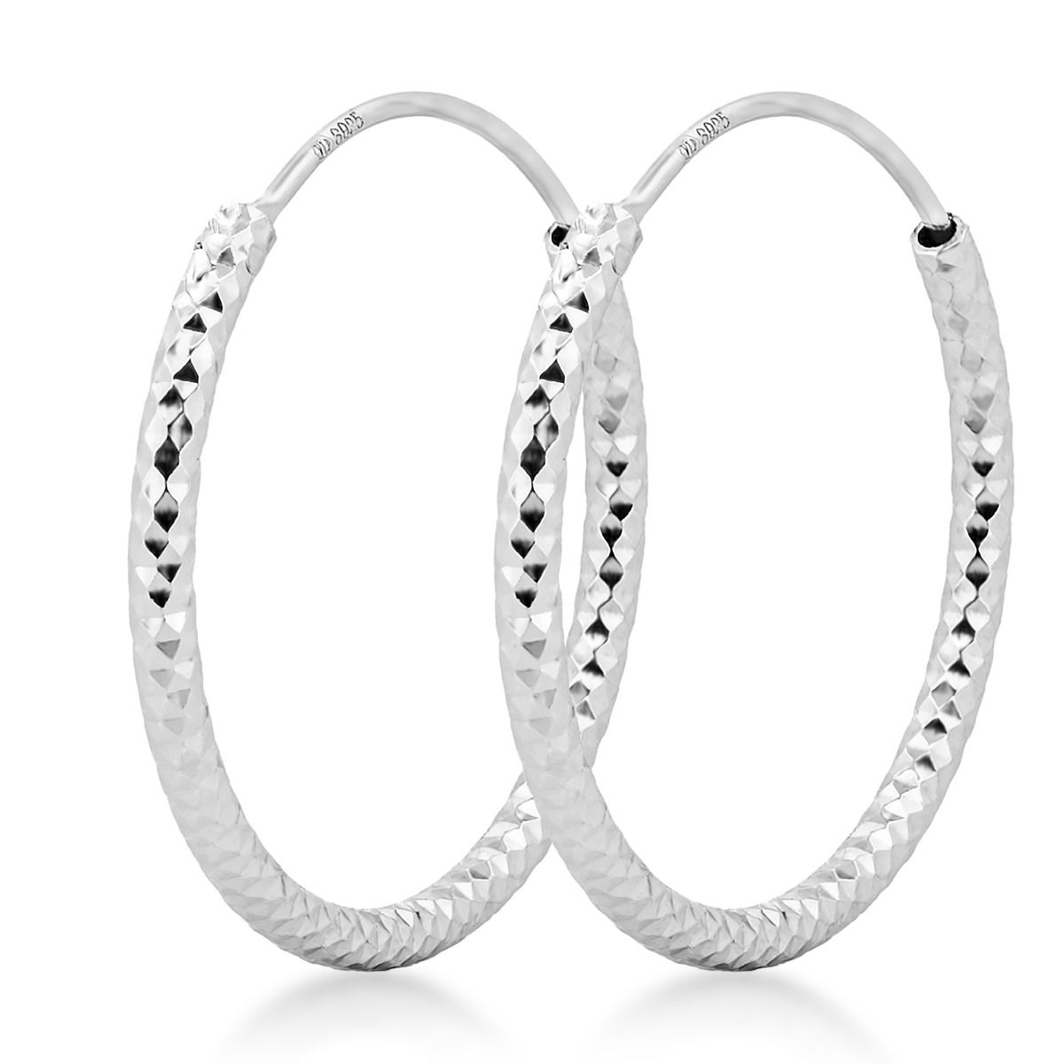 NUBIS Stříbrné náušnice kruhy 20 mm - NB-3071-20