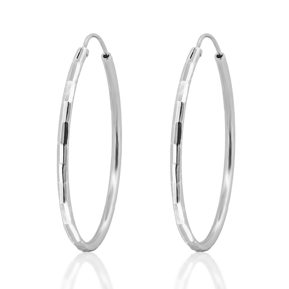 NUBIS Stříbrné náušnice kruhy 35 mm - NB-3042-35