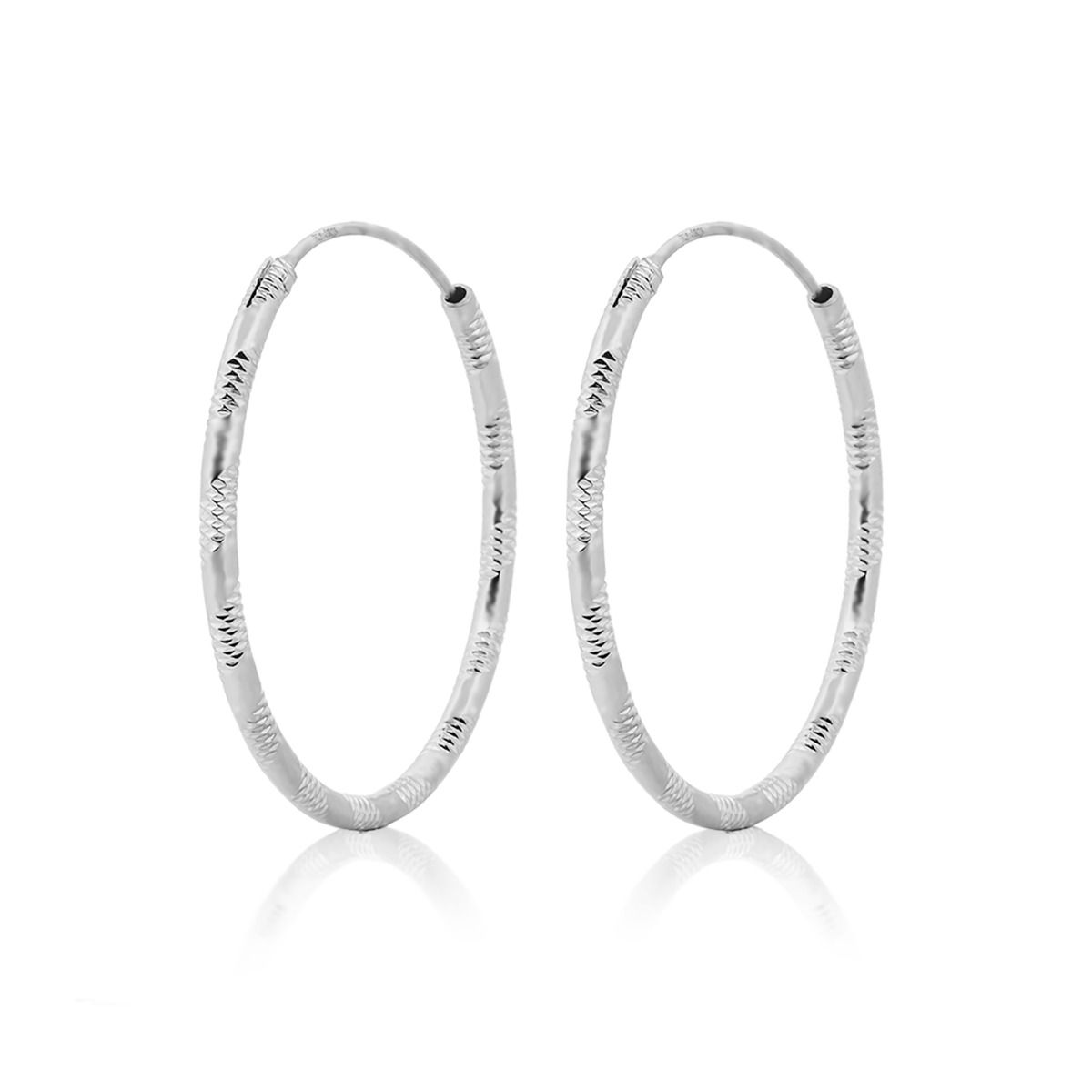 NUBIS Stříbrné náušnice kruhy 18 mm - NB-3069-18