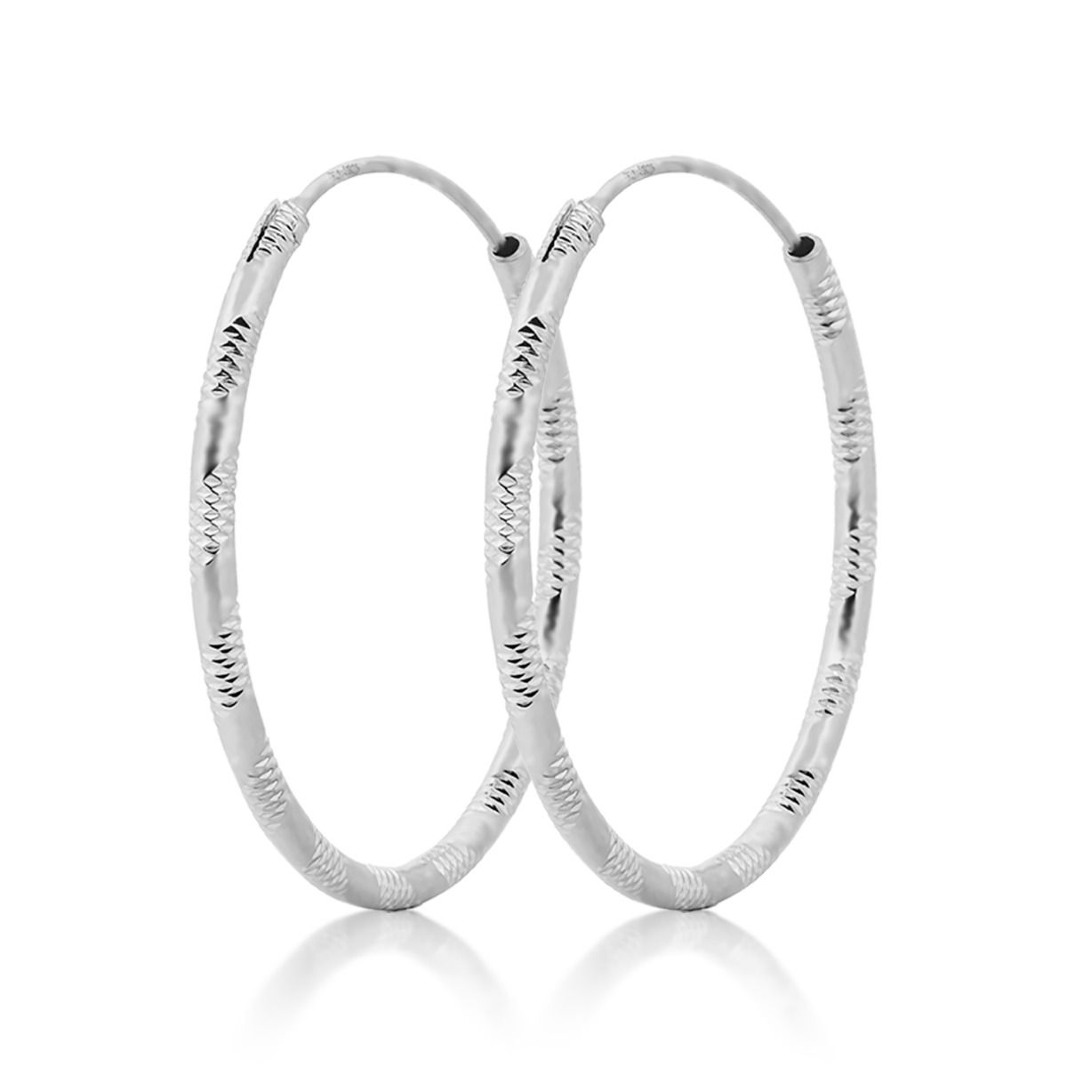 NUBIS Stříbrné náušnice kruhy 30 mm - NB-3069-30