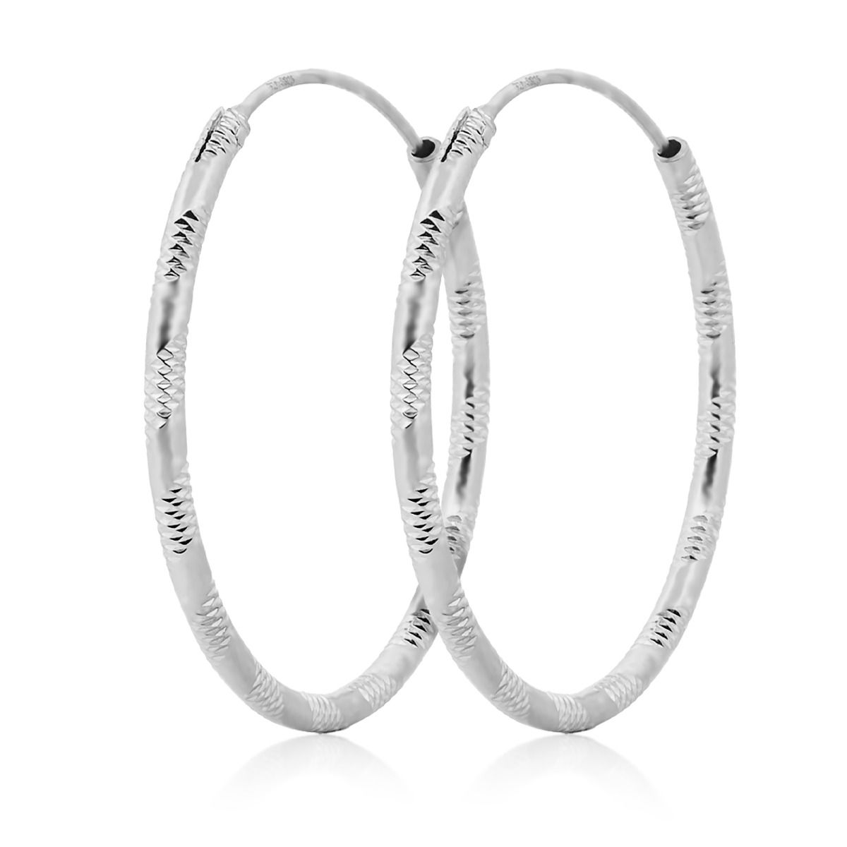 NUBIS Stříbrné náušnice kruhy 40 mm - NB-3069-40