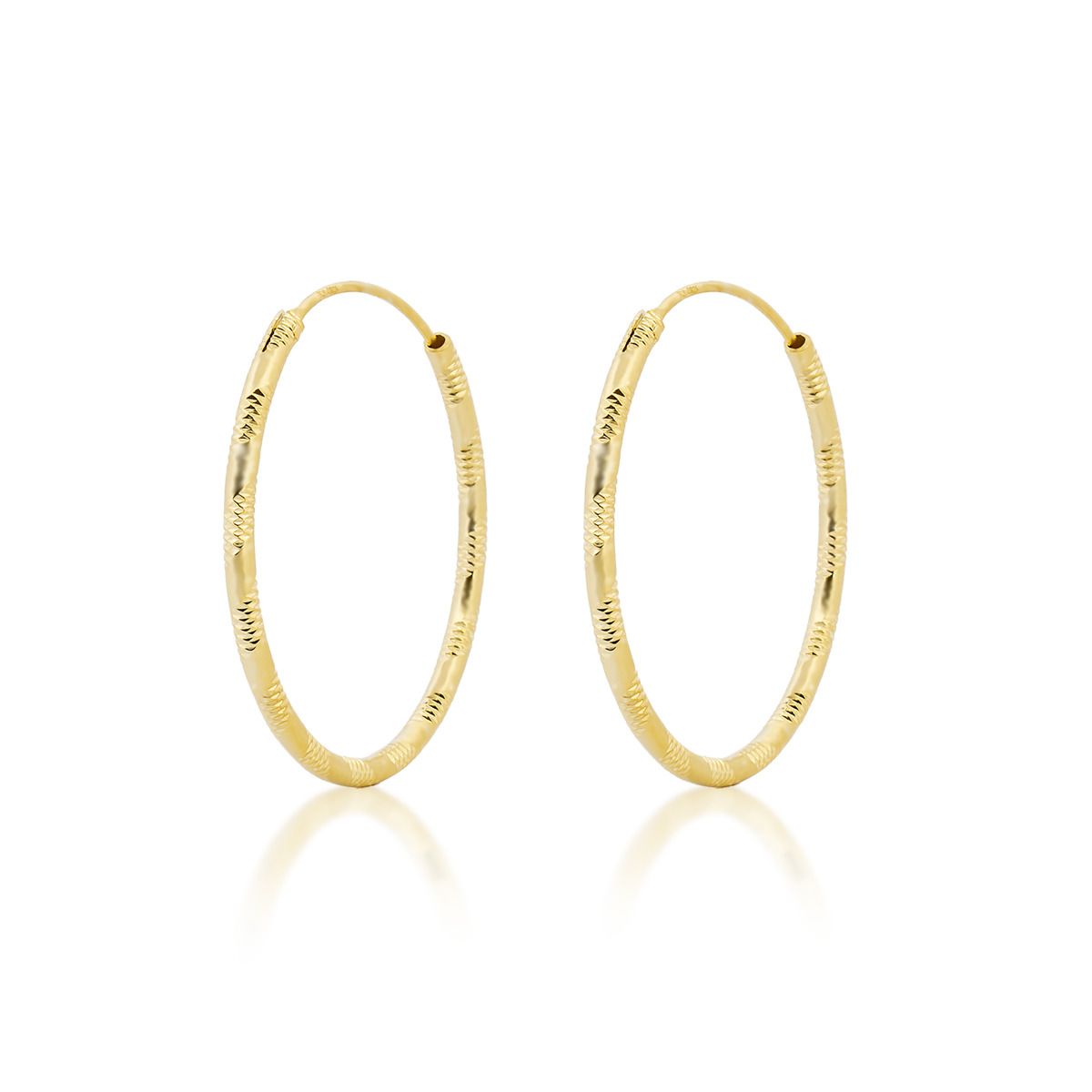 NUBIS Zlacené stříbrné náušnice kruhy 12 mm - NB-3070-12