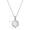 Stříbrný náhrdelník hexagon s bílou perletí 12149.1