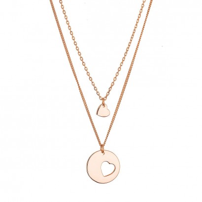 Pozlacený stříbrný set náhrdelníků pro maminku a dceru 62047 rose gold