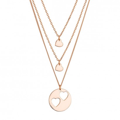 Pozlacený stříbrný set náhrdelníků pro maminku a dvě dcery 62048 rose gold