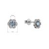 Stříbrné náušnice kytičky s modrým zirkonem 11702.3 blue