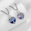 Stříbrný pietní náhrdelník - Modré Swarovski srdce s motivem stromu života
