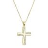 Pozlacený stříbrný náhrdelník kříž se zirkony 12135.1 crystal