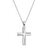 Stříbrný náhrdelník kříž se zirkony 12135.1 crystal
