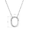 Stříbrný náhrdelník ovál se zirkony 12128.1 crystal