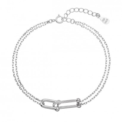 Stříbrný náramek s elegantním uzlem 63021