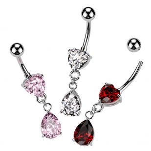 Visací piercing do pupíku