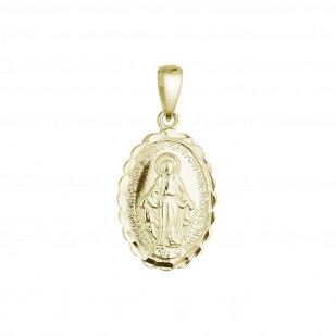 Pozlacený stříbrný přívěsek madailonek Madonka 64090