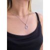 Stříbrný náhrdelník se Swarovski krystaly kapka 32075.3 violet