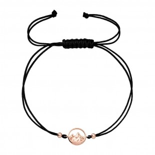 Kabbalah pozlacený rose gold náramek hory 13090.1 černý