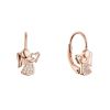 Pozlacené stříbrné náušnice andělé se srdíčky 11721.1 rose gold