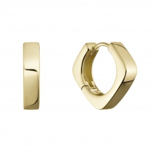 Pozlacené stříbrné náušnice čtvercové kruhy 61103