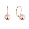 Pozlacené stříbrné náušnice lesklá kulička 61136 rose gold