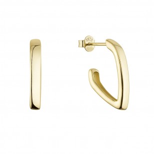 Pozlacené stříbrné náušnice obdélníky 61115