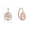 Pozlacené stříbrné náušnice strom života se zirkony 11713.1 rose gold